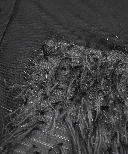 【SOI-MeME】sheer fringe high gauge cardigan